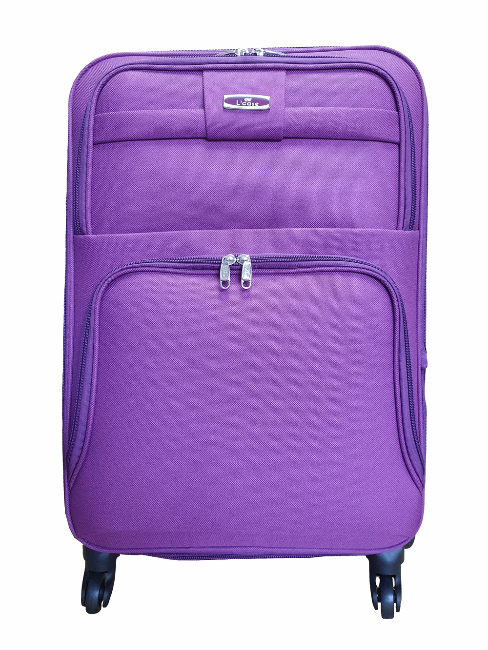 Чемодан на колесах тканевый L’case Barcelona размера S+ (58х38х26 (+5) см), объем 47.5 литров, вес 3 кг, Фиолетовый