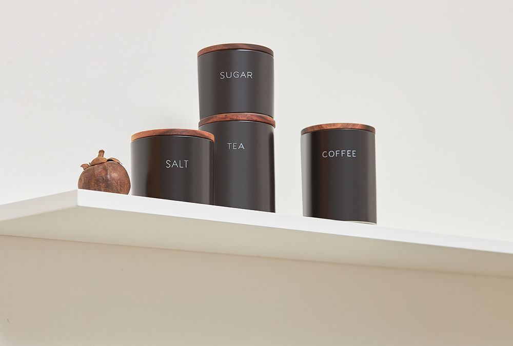 Банка керамическая для хранения чая, 650 мл, черная