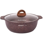 Кастрюля-жаровня 4л со стекл. крышкой, АП линия «Granit ultra» (red)