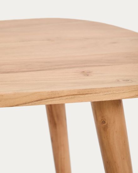 Журнальный столик Duvani из массива акации с выбеленной отделкой Ø110 x 60