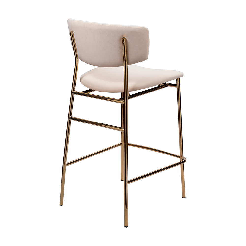 Стул полубарный Elle кремовый с золотыми ножками