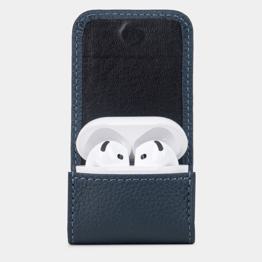 Чехол для наушников AirPods 3 из кожи теленка, цвета синий