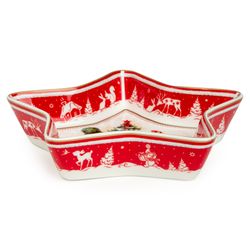 БЛЮДО LEFARD "С НОВЫМ ГОДОМ!" В ФОРМЕ ЗВЕЗДЫ 17,5*17,5*3,5 СМ КРАСНОЕ (КОР=36ШТ.)