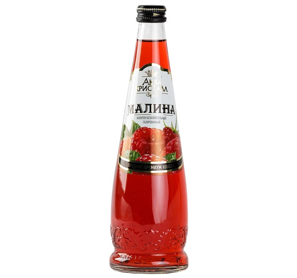 Напиток безалкогольный газированный Аква Кристалл Малина, 0,5 л.