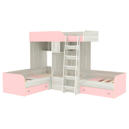 Кровать-чердак КарИВи Трио Винтерберг Розовый