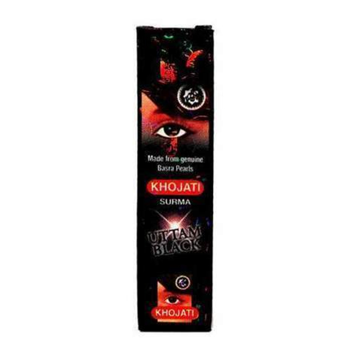 Сурьма для глаз Khojati Uttam Black, антисептическая, ультра-черная с палочкой, 1,25 гр.