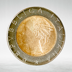 Italy 500 Lire 1987 R "Bimetallic – Head of Italy and Ship", AU