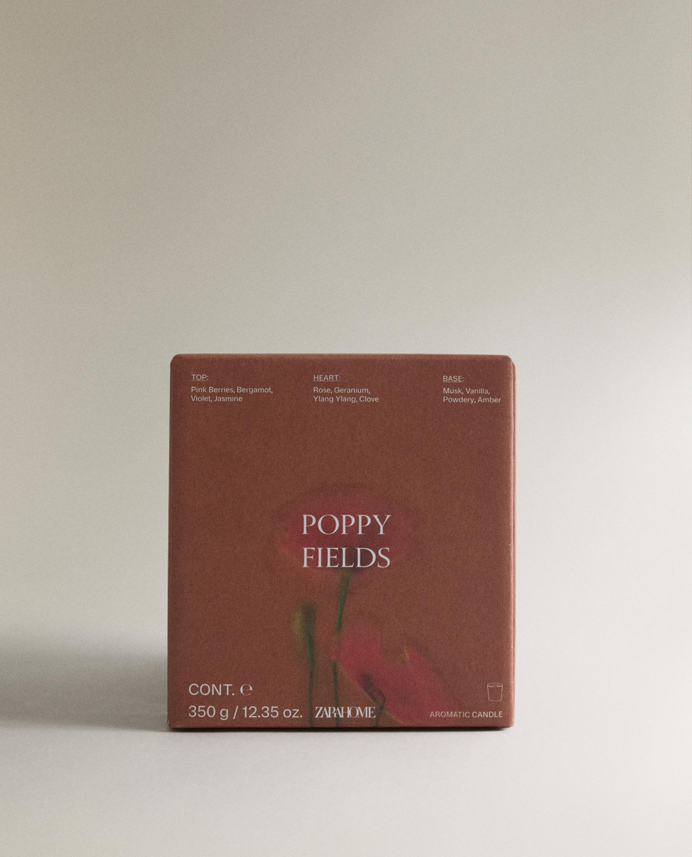 Zara Home Ароматическая свеча Poppy Fields, 350 г, аромат для дома