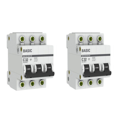 Автоматический выключатель 3P 32А (C) 4,5кА ВА 47-29 Basic 2 шт