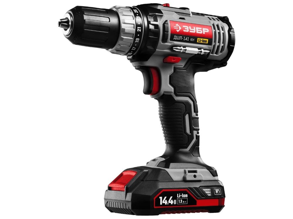 Дрель-шуруповерт в кейсе,ЗУБР  ДШЛ-141 КН