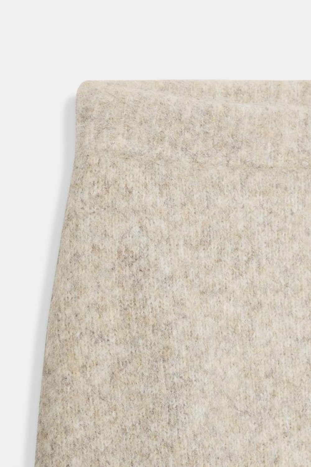 ZARA ЮБКА МИДИ ИЗ ВЯЗАНОГО МАТЕРИАЛА С ЭФФЕКТОМ ВОРСА, ПЕСОЧНЫЙ