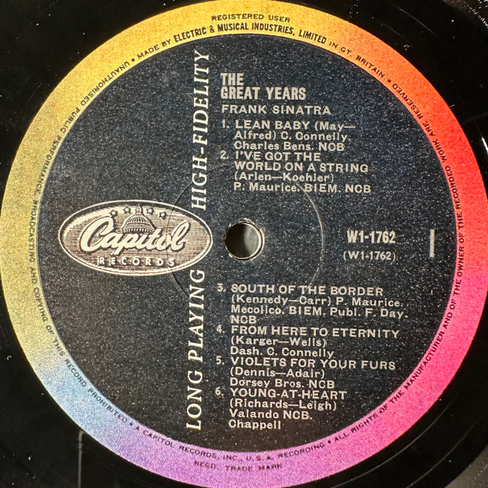 Frank Sinatra ‎– The Great Years 3LP (Англия 1962г.)