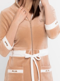 Халат велюровый молодежный с капюшоном