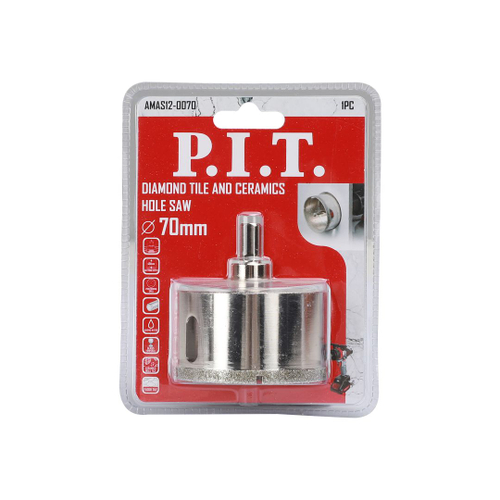 Коронка алмазная по стеклу и керамике PIT 70х40мм, хв.HEX, напр. св., сухое/мокрое (AMAS12-0070)