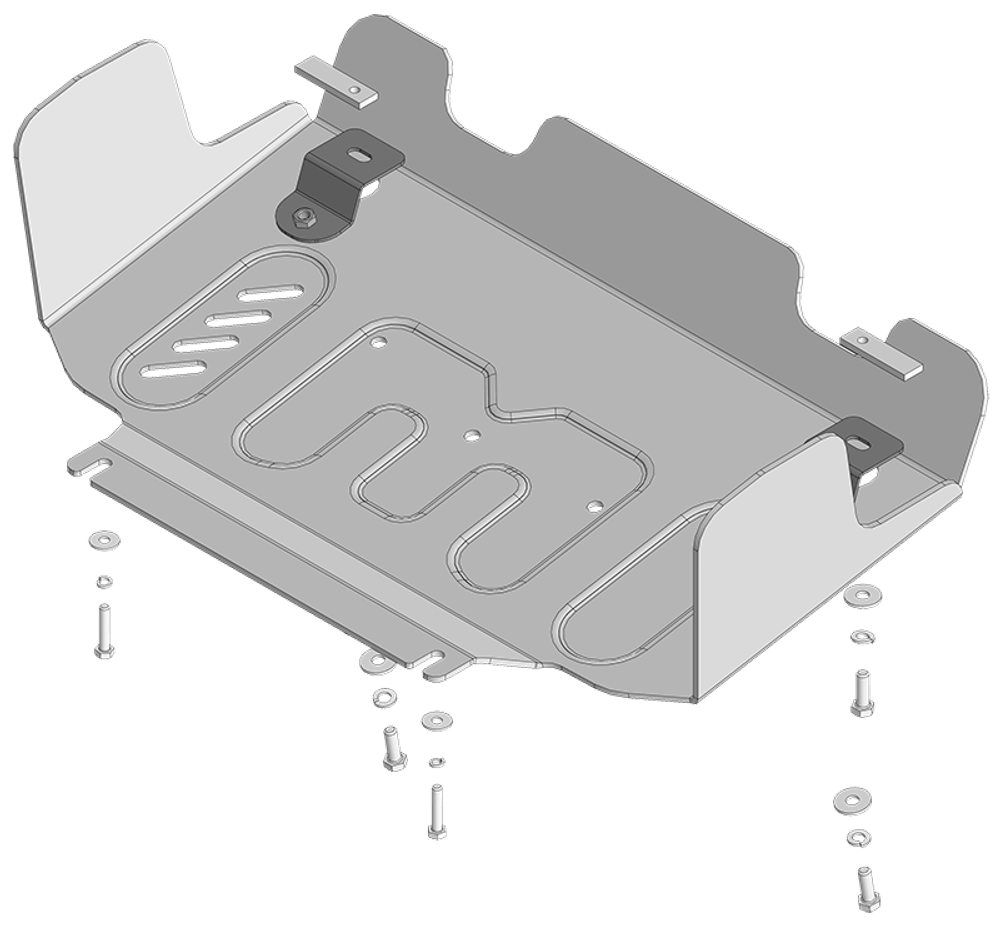 Защита алюминиевая 5 мм радиатора для Toyota Land Cruiser Prado 250 Motodor.32531