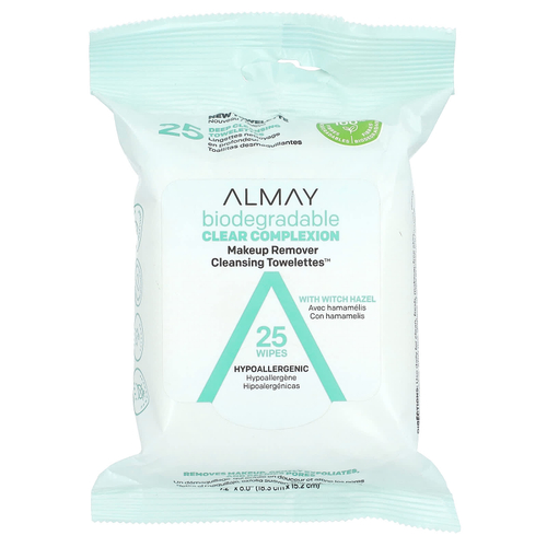 Almay, очищающие салфетки для снятия макияжа, с гамамелисом, 25 салфеток