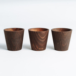 Набор деревянных текстурированных рюмок (стопок) из древесины сосны. 3 шт. R13