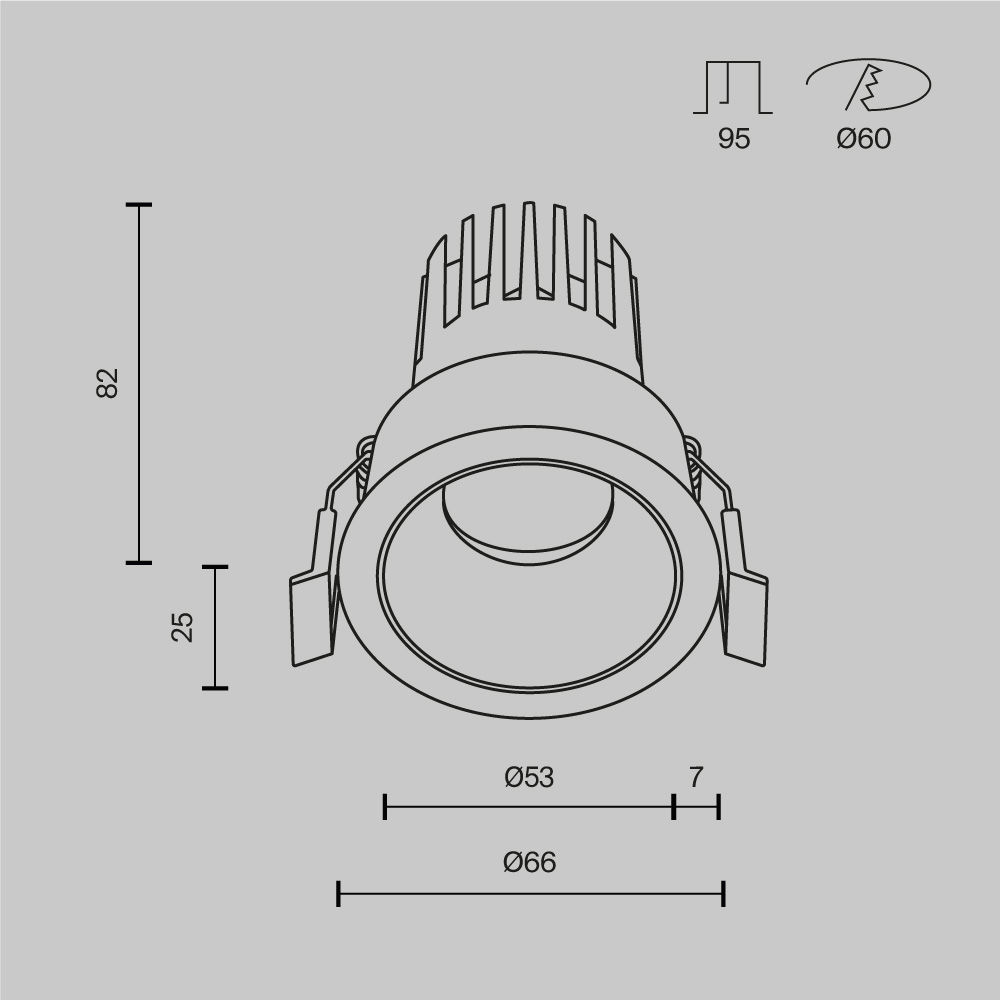 Встраиваемый светильник Technical DL123-10W-3K-B