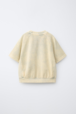 ZARA ФУТБОЛКА GARMENT DYE, ЭКРЮ