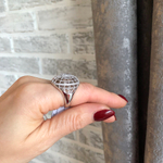 Кольцо из родированного сплава с фианитами. Размер 18.5