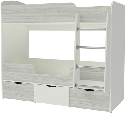 Кровать двухъярусная КарИВи Малыш Двойняшка Белый  Винтерберг