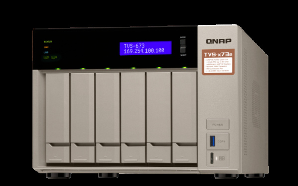 Сетевой RAID-накопитель QNAP TVS-673e-8G