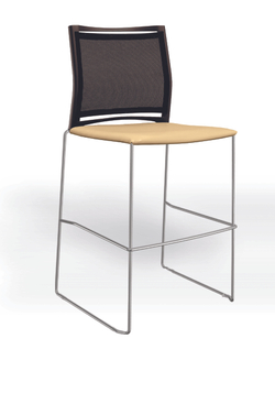 Web стул на полозьях кухонный/барный со спинкой-сеткой