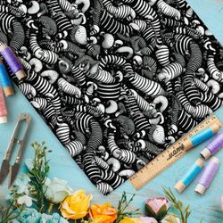 Ткань Ниагара Софт бело-серые абстракции