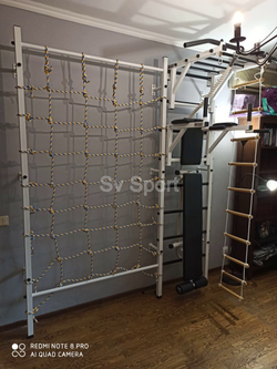 Монтаж шведской стенки Sv Sport с канатным лазом в пеноблочные, газоблочные стены