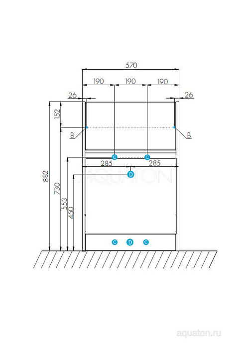 Тумба для раковины AQUATON Лондри 60 под стиральную машинку, белая (1A235901LH010)