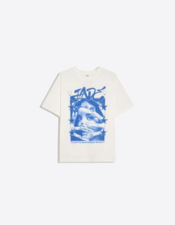 BERSHKA Футболка оверсайз JADE, белый