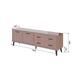 Тумба ТВ Виго 1,6, Пыльная роза