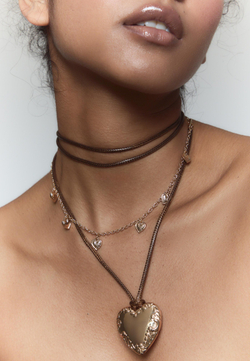 STRADIVARIUS Набор из 2 ожерелий в форме сердца, золотой