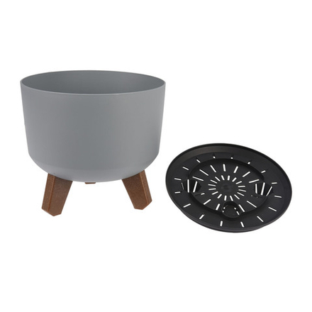 Кашпо на ножках серый 20*17.4 см