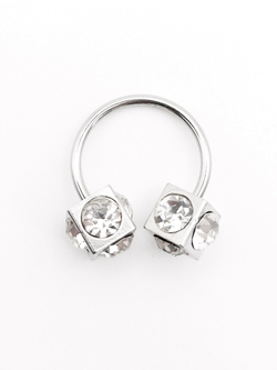 Подкова 14 мм для пирсинга "Кубик Макс". Медицинская сталь. 1 шт