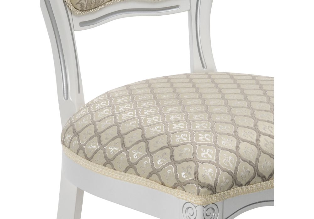 Деревянный стул Лауро патина серебро / бежевый