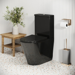 Унитаз компакт Grossman Color GR-4480BS Черный глянцевый с бачком и сиденьем Микролифт
