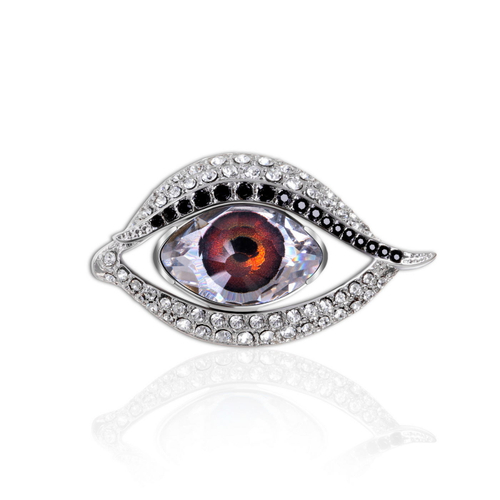 "Уаджет" брошь в родиевом покрытии из коллекции "Vision" от Jenavi с замком булавка