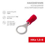 Наконечник кольцевой изолированный ø 8.4 мм 0.5-1.5мм² (НКи 1.5-8/НКи 1,25-8) красный, в упак. 10 шт