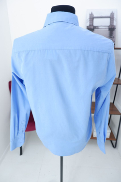 Рубашка Sela хлопковая голубая 50 размер