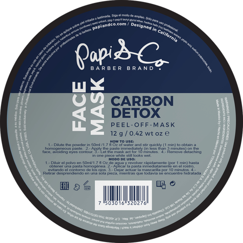 Papi & Co FACE MASK CARBON DETOX - Очищающая и питающая маска для лица 12гр