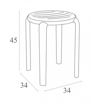 Табурет пластиковый Tom 45