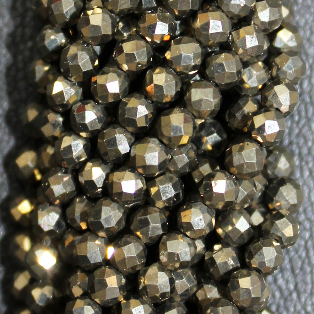 Пирит ювелирная огранка бусины 4мм 3мм 1.8мм