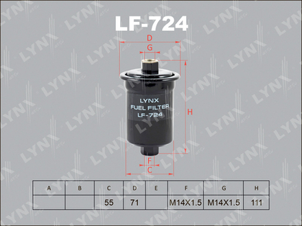 Фильтр топливный LYNX LF-724 / FC185