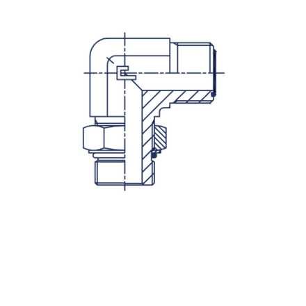Штуцер FMA90 D38 ORFS 2 - UNF 1.5/8 (удлиненный)