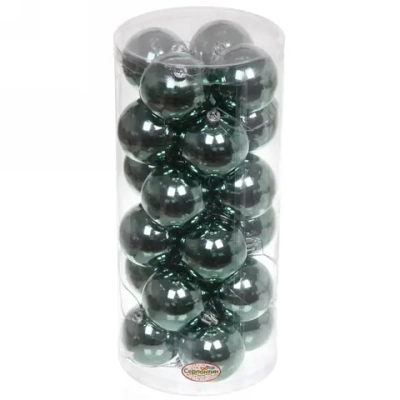 Новогодние шары 6 см (набор 24 шт) «Глянец», темный нефрит