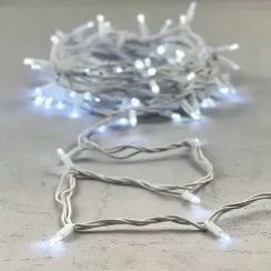 Гирлянда Нить 10 м., холодный белый с Мерцанием Белого Диода 220В, 75 LED, Провод Белый Каучук, IP65, LTC (LL75BLW-8-2W)