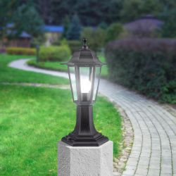 Садово-парковый светильник ЭРА Шестигранные НТУ 06-60-001 черный 6 гранный напольный IP44 Е27 max60Вт | Садово-парковые светильники