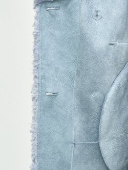 Премиальная шуба чебурашка Люкс эко-мех, голубая, SilverFox