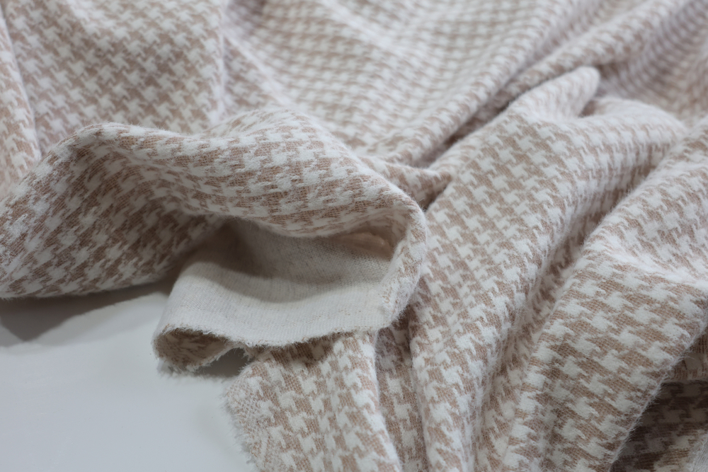 КАРАМЕЛЬ - Альпака жаккард ГУСИНАЯ ЛАПКА (КРВ610 Елена)